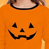 levne Dívčí halloweenské kostýmy-předvečer Všech svatých Dívčí 3D Komiks Tričko Košilky Dlouhý rukáv Jaro Podzim Módní Základní Děti 4-12 let Tričkový Venkovní Ležérní Denní Běžný