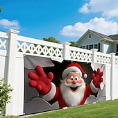 cheap Christmas Garage Door Covers-Christmas Tapestry Garage Door Cover Large Hanging Backdrop Santa Claus Cute 3D Party Outdoor Holiday Shooting Backgrounds Yard Home Decor