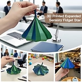 Недорогие Подарки-Расширьте сенсорную игрушку-звездочку для снятия стресса в форме шестиугольной звезды с ручкой, напечатанную на 3D-принтере, спиралевидный дизайн в виде сот для концентрации и снятия беспокойства.