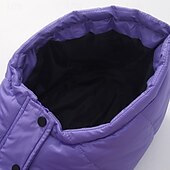 economico Giacca in piuma e parka per ragazze-Bambini Ragazze Cappotto in Piuma Giacca Imbottita Tinta unica Moda Tasca Scuola Cappotto Capispalla 4-12 Anni Autunno Nero Rosso Viola