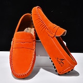 economico Mocassini casual-Per uomo Mocassini &amp; Slip-On Retrò Taglie Forti Camminata Casual Quotidiano PU Confortevole Stivali alti Mocassino Rosso marrone Nero Giallo