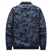 economico giacca sportiva-Per uomo Giacca Leggera Giubbotto bomber Giacca Casual Vacanza Quotidiano Traspirante Tasca Primavera Autunno Mimetico Moda Classico Collo alla coreana Regolare Blu Verde militare Giacca