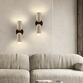 cheap Indoor Wall Lights-LED Wall Light Stone Wall Light with Wood Cylinder Enclosure Up &amp; Down Light