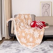 baratos Roupa de Cama de Natal-Cobertor de algodão macio e grosso de camada dupla para outono e inverno, manta de lã sherpa de Natal, colcha com estampa de floco de neve e capa de tatame