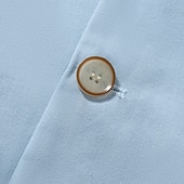 economico Giubbotti Casual-Per uomo Giacca di lino Formale Casa Bottoni Minimalista Primavera &amp; Autunno Autunno Tutte le stagioni Tinta unica Attivo Vintage Colletto a Camicia Regolare Blu marino Verde Cachi Azzurro Giacca