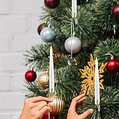 billige innendørs julelys-12-pakning LED-flammeløse flimrende lys med fjernkontroll og krystallkulekroker. Batteridrevne flammeløse, koniske lys, ideelle for jul, valentinsdagen og bryllupsdekorasjoner.
