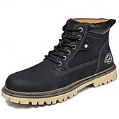 Недорогие Рабочие ботинки-Классические мужские рабочие ботинки для улицы – прочные ботинки на шнуровке с нескользящей подошвой и амортизирующей стелькой для строительства, сельского хозяйства и повседневной носки