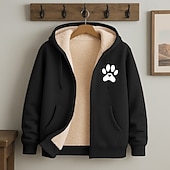 economico Felpa con cappuccio in pile-Per uomo Felpa con cappuccio Felpa con cappuccio a zip intera Felpa con cappuccio in pile Felpa con cappuccio foderata in pile Aalbicocca Nero Rosso Borgogna Blu Con Cappuccio Semplice Cerniera Sport
