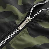 economico giacca sportiva-Per uomo Giacca Leggera Giubbotto bomber Giacca Casual Vacanza Quotidiano Traspirante Tasca Primavera Autunno Mimetico Moda Classico Collo alla coreana Regolare Blu Verde militare Giacca