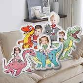 billige Personlige tekstiler-personlig ansiktspute med bilde, tilpassede barneputer med dinosaurridning, bursdagsgaver til gutter, morsom stygg pute, spesialformet pute, utstoppet dinosaur
