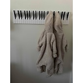 voordelige Haken &amp; bevestiging-Pianohouten kapstokken, wandhanger in Scandinavische stijl, creatief pianotoetsontwerp, houten haakrek, ruimtebesparende organizer voor in de hal, decoratieve kledinghouder voor thuis.