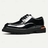 Недорогие Classic Dress Shoes-Men's Brown Genuine Leather Lace-Up Oxford Shoes – Classic Formal Dress Shoes for Business, Office and Evening Events