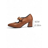  リボン付き1950年代風のブラックメリージェーンヒール。レトロなカットアウトのチャンキーヒールパンプス。デイリーヴィンテージウェアやスイングダンスに最適です。