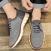 economico Sneakers Casual-scarpe da ginnastica Oxford traspiranti da uomo in maglia – scarpe casual leggere con finiture in pelle di vacchetta per camminare, indossare ogni giorno e viaggiare
