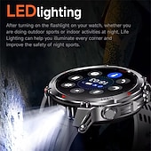 abordables Relojes inteligentes-Reloj inteligente HT37 de 1,46 pulgadas, reloj inteligente militar con Bluetooth, llamadas, GPS integrado, brújula, altímetro barométrico, resistente al agua hasta 3 ATM, reloj inteligente deportivo.