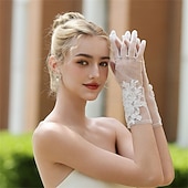 abordables Gants-Dentelle / Tulle Longueur au poignet Gant Élégant / Soirée / Soir / Simple Avec Couleur unie Gants de Mariage / Fête