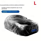 abordables Lonas para coche-Funda universal transparente para coche, con película de PE resistente y resistente al polvo. &amp;Protección UV, resistente a arañazos, transparente, cobertura total para protección contra todo tipo de
