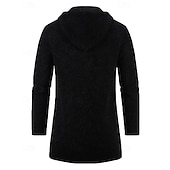 olcso Férfi Trench kabát-Férfi Felöltő Ballonkabát Hosszú Trench kabát Vakáció Napi Tavasz Tél Poliészter Szélbiztos Melegen tartani Felsőruházat Ruházat Divat Klasszikus Sima Zseb Kapucni Cipzár