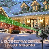 tanie Światła świąteczne-Zewnętrzne światła projektora świątecznego świąteczne światło laserowe z pilotem ruchomy projektor RGB do ogrodu i podwórka