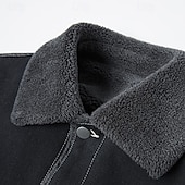 tanie Kurtki jeansowe-Męskie Kurtka zimowa Kurtka polarowa Jeansowa kurtka Urlop Codzienny Keep Warm Kieszeń Polar Jesień Zima Równina Moda Moda miejska Klapa Regularny Czarny Niebieski Ciemnoszary Kurtki