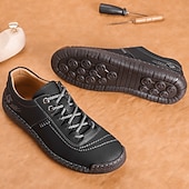 cheap Casual Lace-Up Shoes-Men's Brown Lace-Up Casual Shoes with Stitched Detailing, Comfortable Design for Daily Wear, Outdoor Adventures and Weekend Getaways