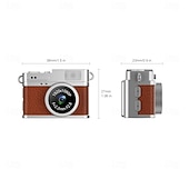 abordables Caméras, appareils photo et vidéo-Appareil photo rétro HD 1080p de la taille d&#039;un pouce pour l&#039;enregistrement photo et vidéo portable équipé d&#039;un appareil photo numérique CCD et d&#039;un flash.
