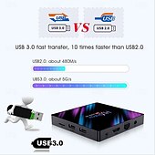 baratos Boxes de TV-Android 9.0 h96 máx. Bluetooth 4.0 4K RK3318 2 GB 16 GB
