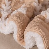 baratos Roupa de Cama de Natal-Cobertor de algodão macio e grosso de camada dupla para outono e inverno, manta de lã sherpa de Natal, colcha com estampa de floco de neve e capa de tatame