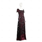 cheap 1920s Dresses-Roaring 20s 1920s Ankle Length Dress Evening Dress Fancy Costume Short Sleeves The Great Gatsby Sequins Square Neck Fancy Dress Women's Carnival Evening Party Party Masquerade Adults Dress Gloves