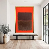 Недорогие Картины маслом-ручная роспись Марк Ротко репродукция холста настенное искусство Ротко абстрактное холст настенное искусство красный и желтый микс абстрактная живопись минимализм художественная живопись домашний