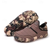 abordables Botas de invierno y nieve-Botas de nieve cálidas de invierno sin cordones para hombre con suela antideslizante, diseño acolchado informal para caminar al aire libre, viajar en climas fríos y uso diario.