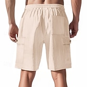 cheap Casual Shorts-Men's Shorts Summer Shorts Casual Shorts Corduroy Shorts Drawstring Pocket Elastic Waist Plain Comfort Breathable Short Outdoor Vacation Sport Casual Navy Blue