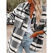 نسائي جاكيت شتوي جاكيت كاجوال مريح متنفس جيب Buttons طباعة كاجوال منقوش عطلة شارع فضفاض مناسب للبس اليومي صدر فردي عادية طوي عادي كم طويل ملابس خارجية أسود أزرق البحرية أخضر الربيع الخريف رخيصةأون معاطف شتوية-نسائي جاكيت شتوي جاكيت كاجوال مريح متنفس جيب Buttons طباعة كاجوال منقوش عطلة شارع فضفاض مناسب للبس اليومي صدر فردي عادية طوي عادي كم طويل ملابس خارجية أسود أزرق البحرية أخضر الربيع الخريف