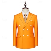 abordables Blazers Classiques pour Hommes-Homme Blazer Affaires Cocktail Fête de mariage Mode Occasionnel Printemps Automne Polyester Uni Avec Poches Boutons Confortable Double Boutonnage veste Noir Blanche Jaune Rose Claire