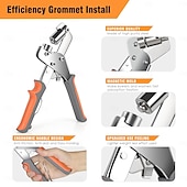 preiswerte Werkzeugaufbewahrung-Hochleistungs-Werkzeugsatz für professionelle Ösen, 3/8 Zoll 10 mm Hand-Ösensatz, DIY-Handlocher-Ösensatz mit 200/500 Ösenschnallen, Installationswerkzeuge für Metall-Luftlochnieten