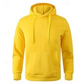 abordables Sudadera con capucha de vellón-Hombre Sudadera Sudadera Con Capucha Sudadera con capucha de lana Negro Blanco Amarillo Rosa Verde Ejército Con Capucha Plano Bolsillo Deporte Casual Diario Ropa de calle Fresco Ropa deportiva
