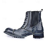 cheap Premium Leather Boots-Men's Brown Leather Work Boots – Vintage Cowhide Lace-Up Ankle Shoes with Rugged Sole for Construction, Outdoor Adventure and Casual Daily Wear