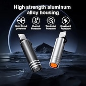 billiga hushållsapparater-Praktisk USB-C-nödtändare - tillverkad av aluminiumlegering, kräver inga batterier, aktivera bara telefonens OTG-läge - stängs av automatiskt efter 8 sekunder för säkerhet utomhus