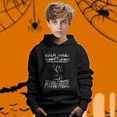 זול תחפושות לבנים-חג ליל כל הקדושים בנים תלת מימד אותיות קפוצ&#039;ון שרוול ארוך אביב סתיו אופנתי סגנון רחוב ילדים 4-12 שנים עם קפוצ&#039;ון בָּחוּץ קזו&#039;אל יומי רגיל