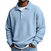 Herre Vaffel poloskjorter Golf skjorte Sport & Utendørs Avslappet Knaphul Langermet Gatemote Kul عادي Klassisk Stil Med Tekstur Høst Vår & Vinter Normal Aprikos Hvit Lysegrønn Militærgrønn Rød Navyblå billige Klassisk poloskjorte for menn-Herre Vaffel poloskjorter Golf skjorte Sport & Utendørs Avslappet Knaphul Langermet Gatemote Kul عادي Klassisk Stil Med Tekstur Høst Vår & Vinter Normal Aprikos Hvit Lysegrønn Militærgrønn Rød Navyblå