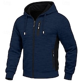 abordables Hoodie Tactique-Homme Sweat à capuche Sweat à capuche zippé intégral Sweat à capuche en polaire Sweat à capuche tactique Noir Blanche Vert Véronèse Rouge Bordeaux bleu marine À capuche Uni Fermeture éclair Sport