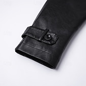 economico Trench da uomo-Per uomo Trench in finta pelle Cappotto da marinaio Trench Vacanza Quotidiano Primavera Autunno PU Antivento Capispalla Abbigliamento Moda Classico Semplice Tasca Bavero Monopetto