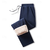 economico Gamba Dritta-Per uomo Pantaloni da tuta Pantaloni in Pile Pantaloni Pantaloni invernali Coulisse Tasca Elastico in vita Semplice Comodità Caldo Sport all'Aperto Quotidiano Moda Casual Nero Rosa Micro-elastico