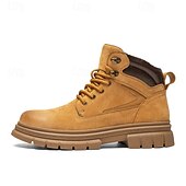お買い得  ワークブーツ-メンズクラシックワークブーツ - クッション性のあるインソールと耐久性のあるグリップソールを備えた頑丈な屋外用安全靴。建設現場や日常のアウトドアウェアに最適です。
