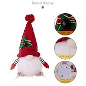 cheap Collectible Figurines-2 Pack Christmas Plush Gnomes Decoration Lighted Handmade Mini gnome Scandinavian, Light Up Swedish Tomte Elf Holiday Present, Battery Operated Xmas Gifts