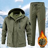 economico Fleece &amp; Giacche 3 in 1-Per uomo Giacca da escursionismo Giacca in Pile Giacca imbottita Set termico Inverno All&#039;aperto Calore Termico Impermeabile Top Nero Verde Grigio