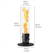 お買い得  キャンプ用品-キャンプ用のガラステーブルとリモコン付きの卓上ファイヤーピット屋外ファイヤーピット