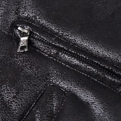 economico Giacca in ecopelle-Per uomo Giacca in Ecopelle Giacca in Pile Giacca da Biker Giacca da Moto Vacanza Quotidiano Antivento Caldo Tasca Inverno Semplice Moda Classico Bavero Regolare Nero Caffè Giacca