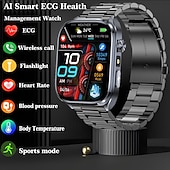 baratos Smartwatch-iMosi ET572 Relógio inteligente 2 polegada Relógio inteligente Bluetooth ECG + PPG Monitoramento de temperatura Podômetro Compatível com Android iOS Feminino Masculino Suspensão Longa Chamadas com