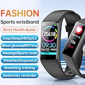 abordables Bracelets connectés-Bracelet connecté tendance BK05, écran 0,96&quot;, température corporelle, fréquence cardiaque, pression artérielle, oxygène, fitness